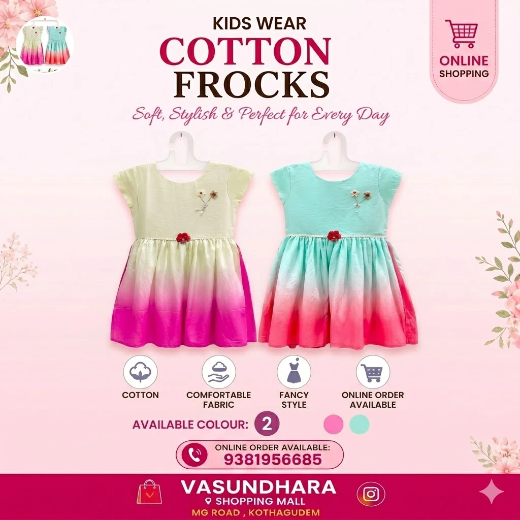 Girls Cotton Ombre Frock