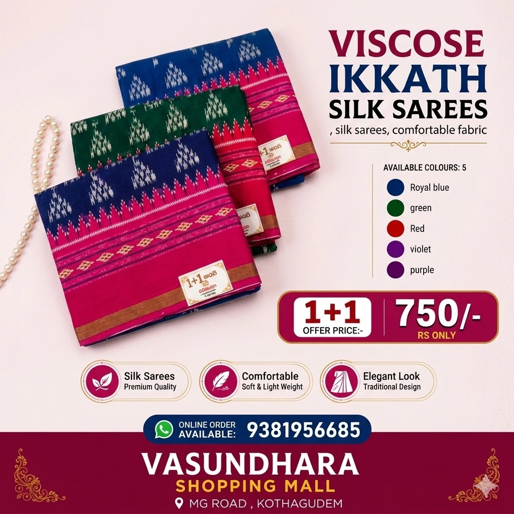 Viscose Ikkath Silk Saree