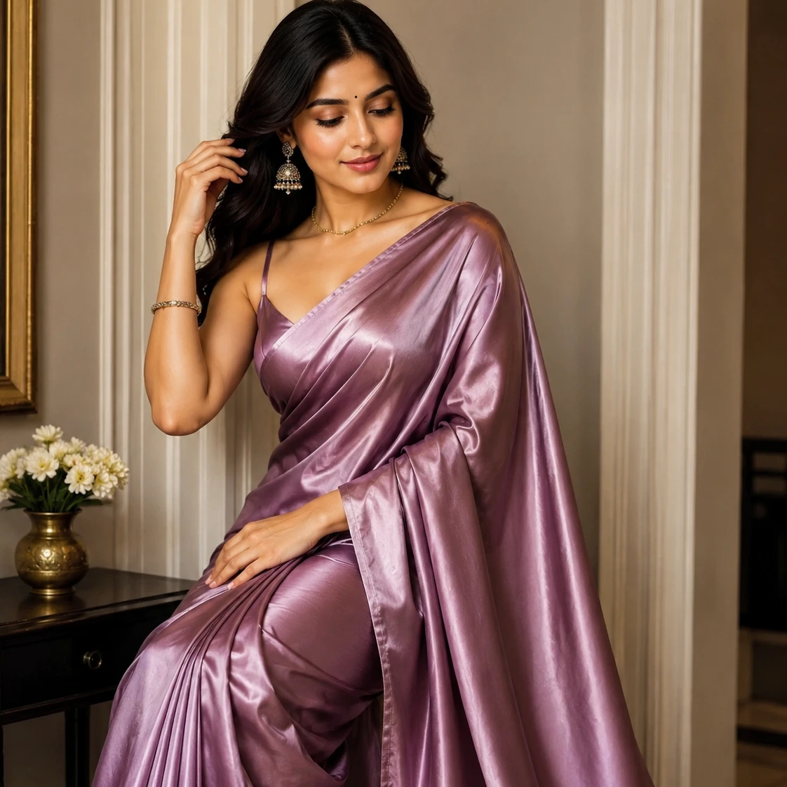 Satin Saree
