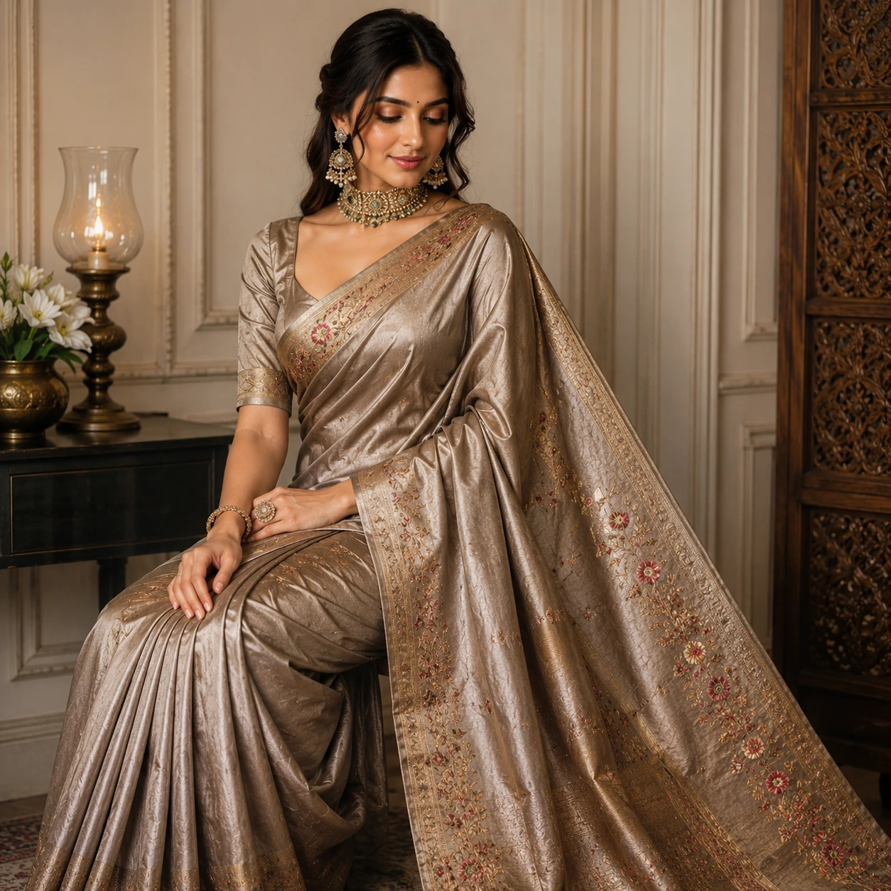 Raw Silk Designer Saree