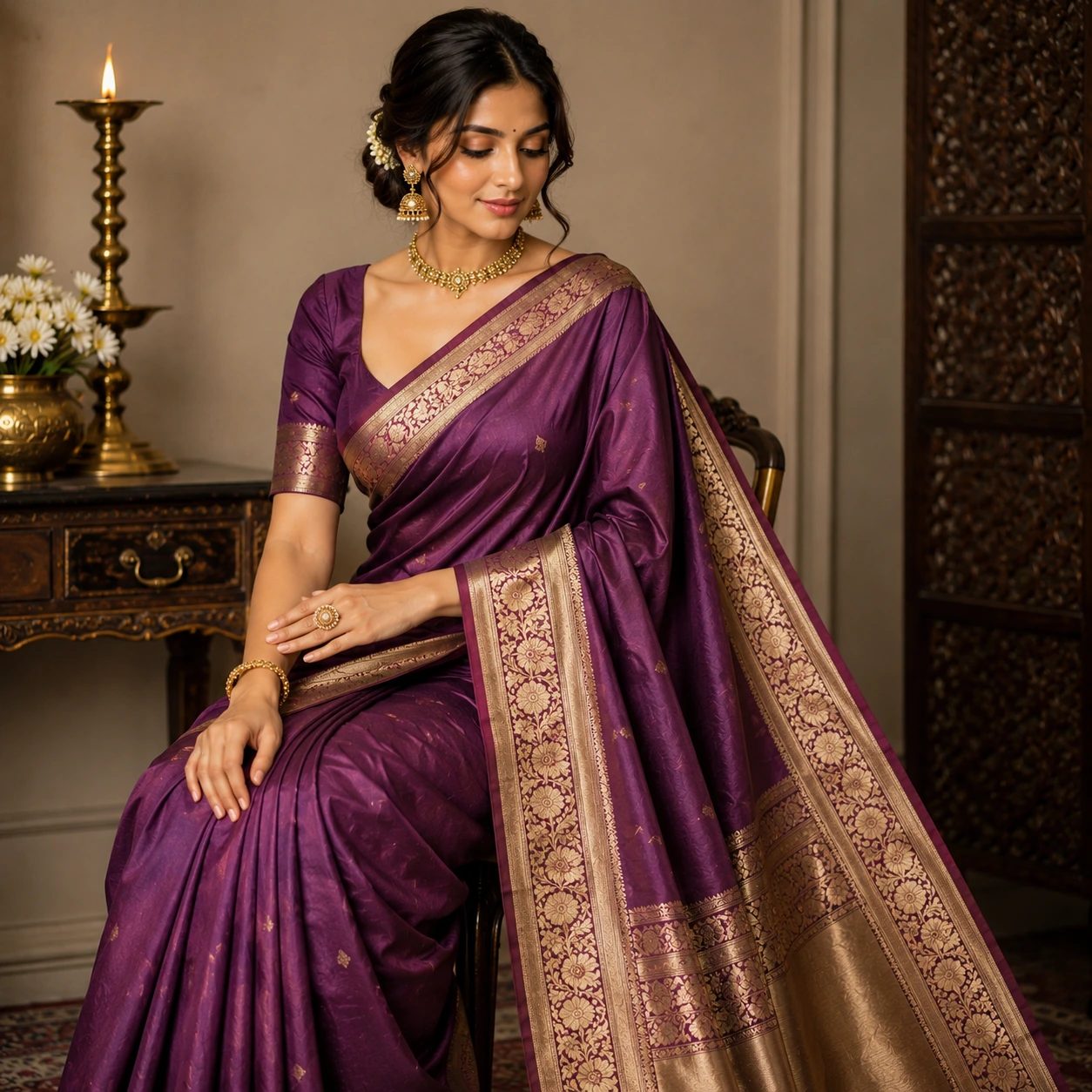 Zari Border Saree
