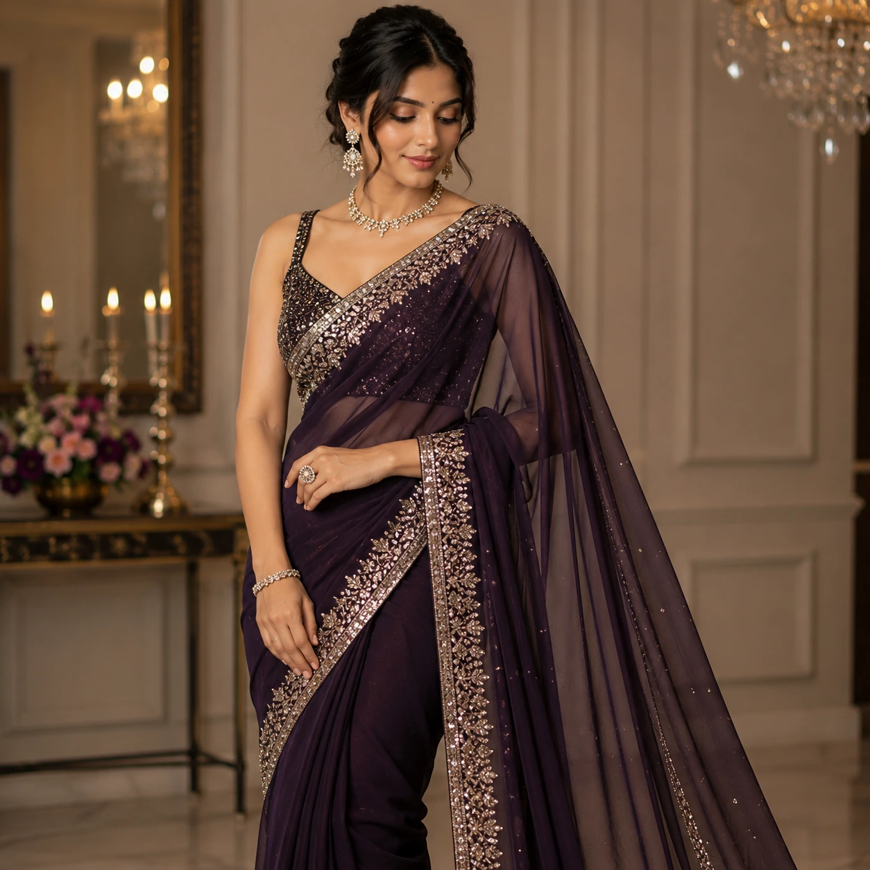 Party Wear Georgette Saree
