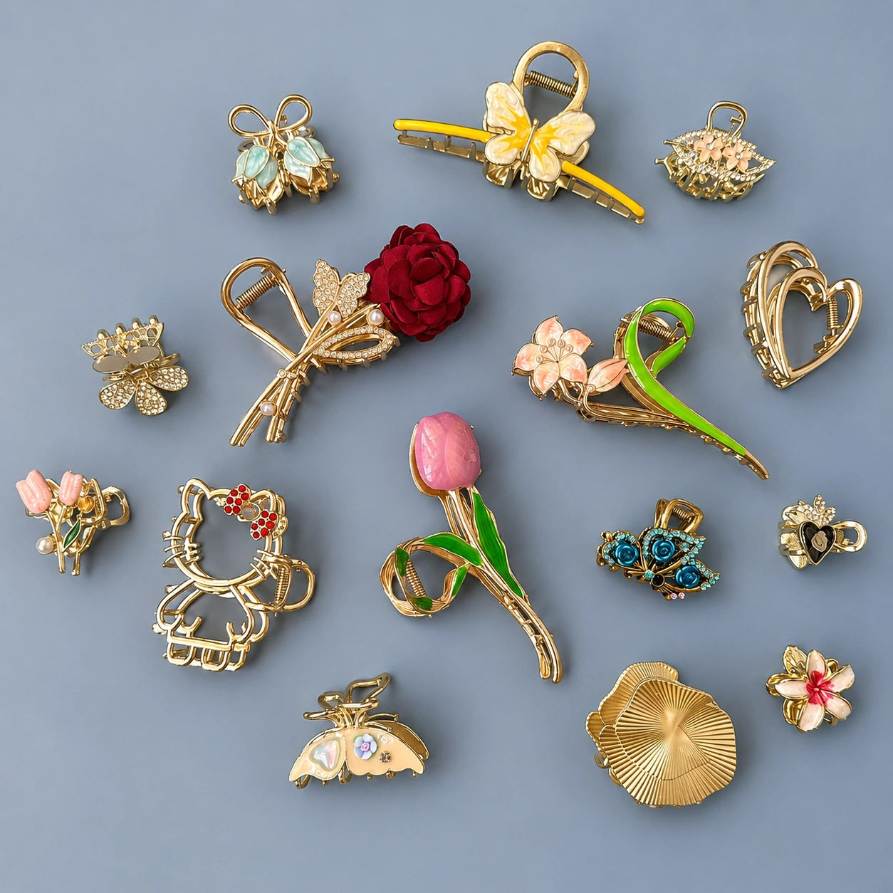 Premium Floral Metal Hair Clutcher Collection