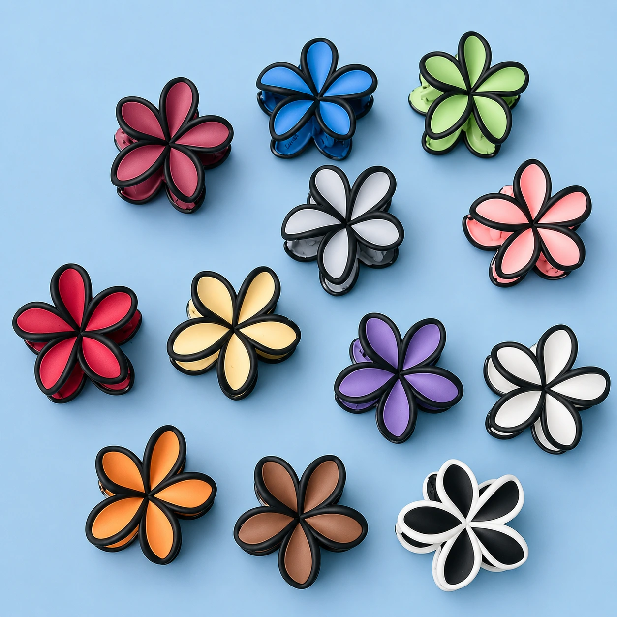 Colorful Flower Hair Clutcher Clips