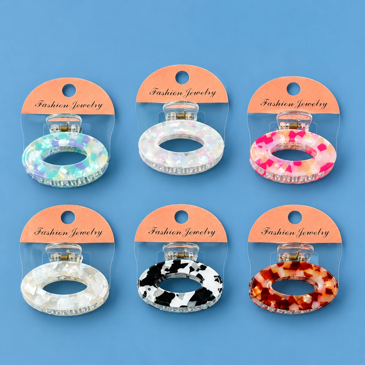 Oval Acrylic Mini Hair Clutcher Clips