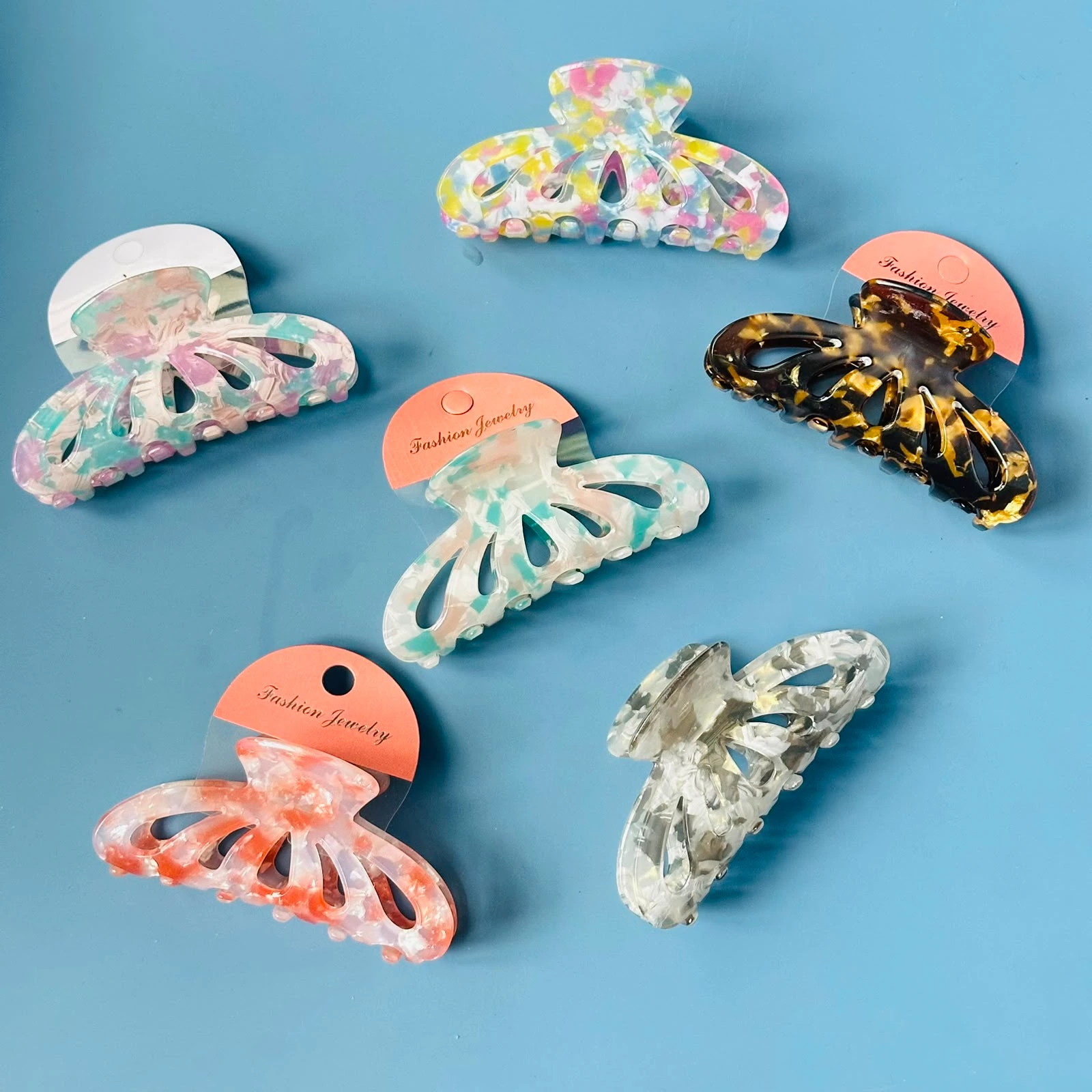 Marble Butterfly Hair Clutcher Clips