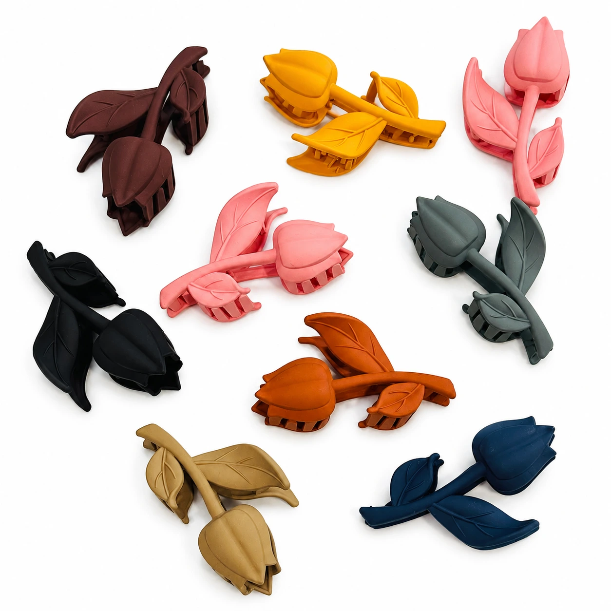 Matte Tulip Rose Hair Clutcher Clips