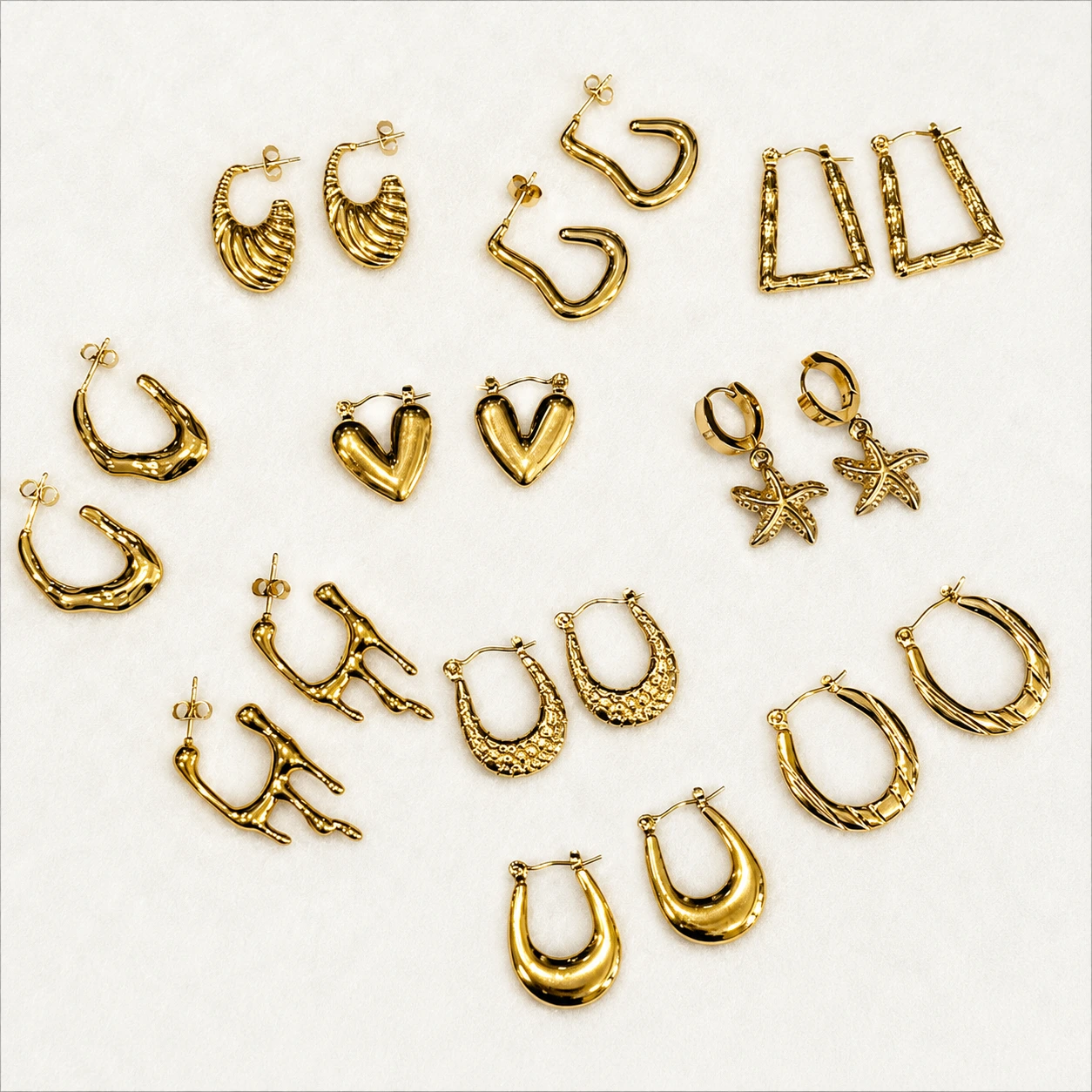 Gold-Tone Designer Hoop Earring Collection