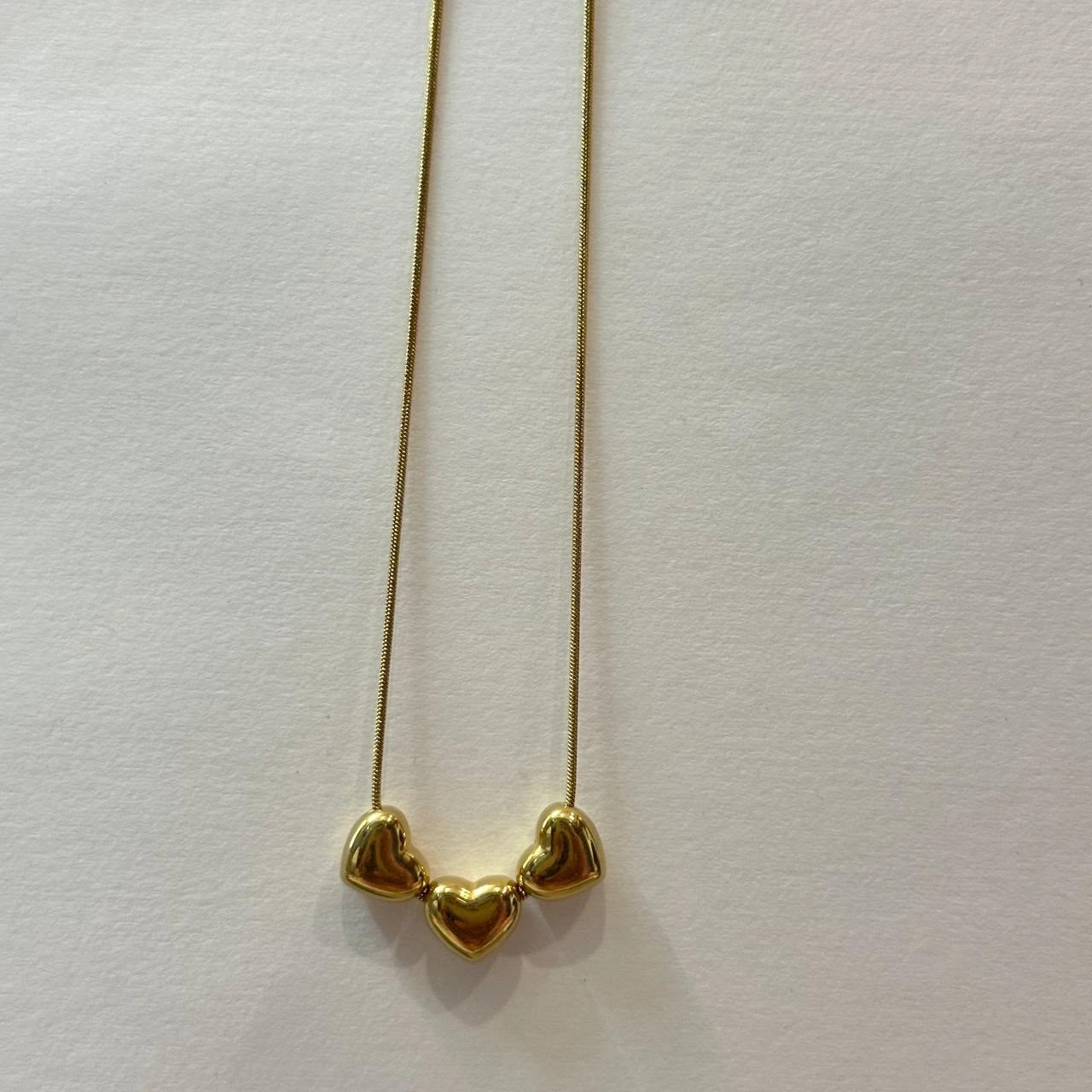 Gold-Tone Triple Heart Necklace