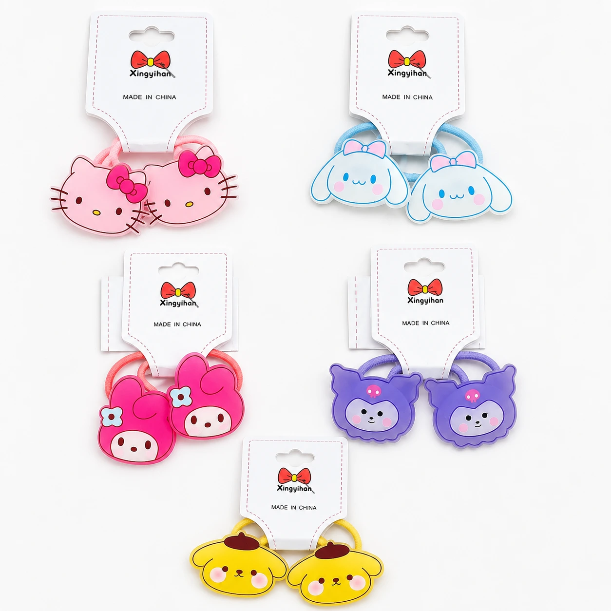 Cute Cartoon Character Hair Tie Set