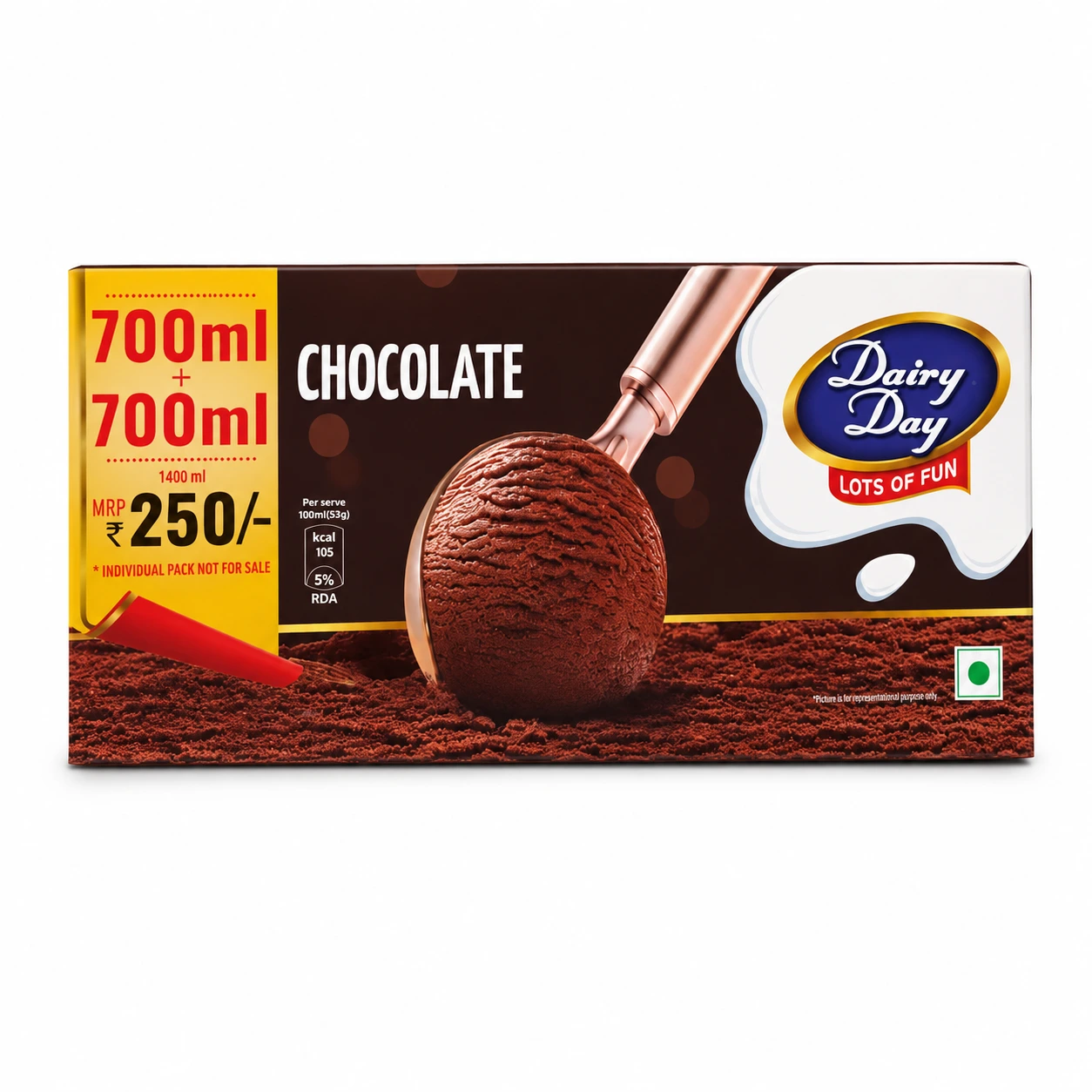 Dairy Day Chocolate Ice Cream Family Pack – 1400 ml