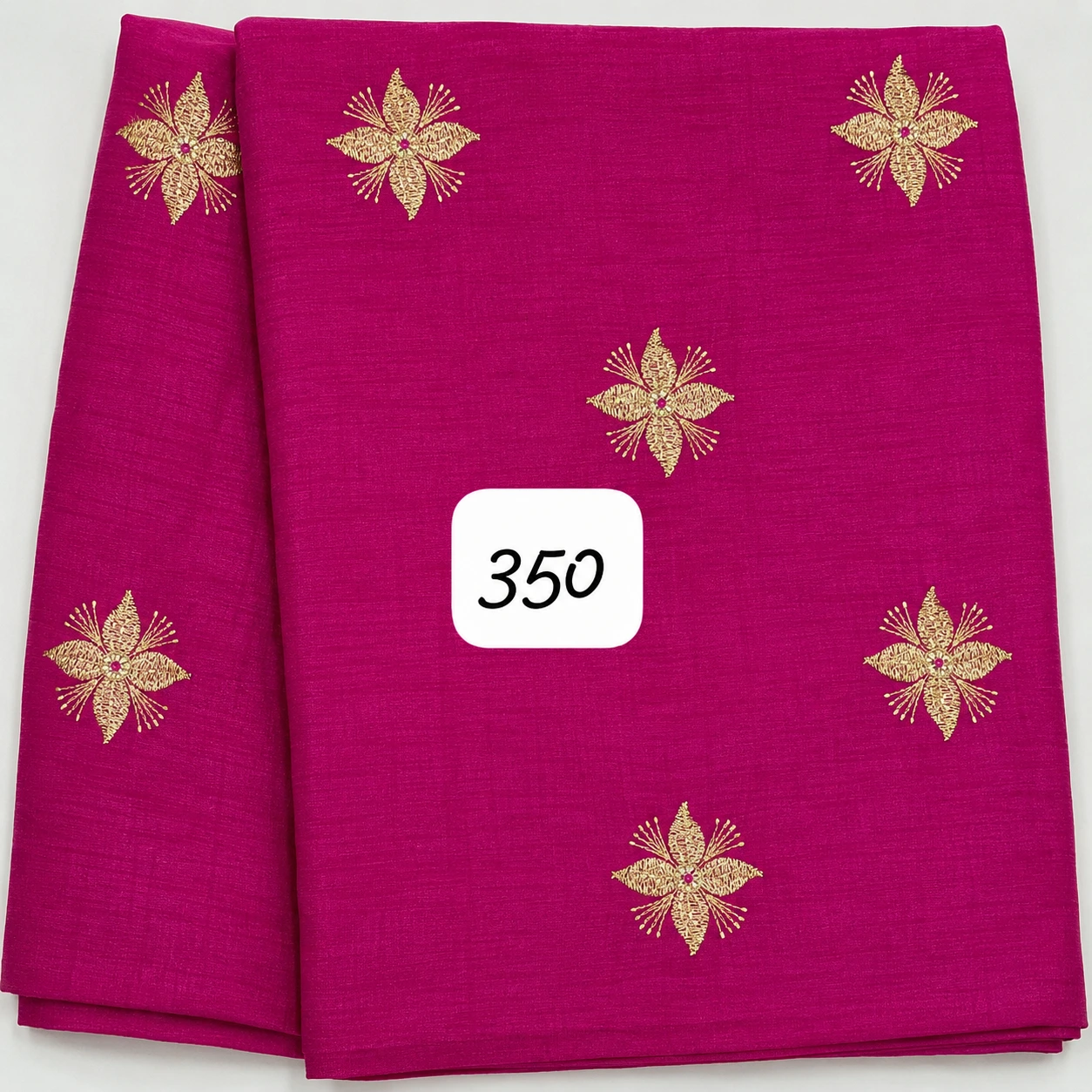 Pink Floral Butta Embroidered Fabric