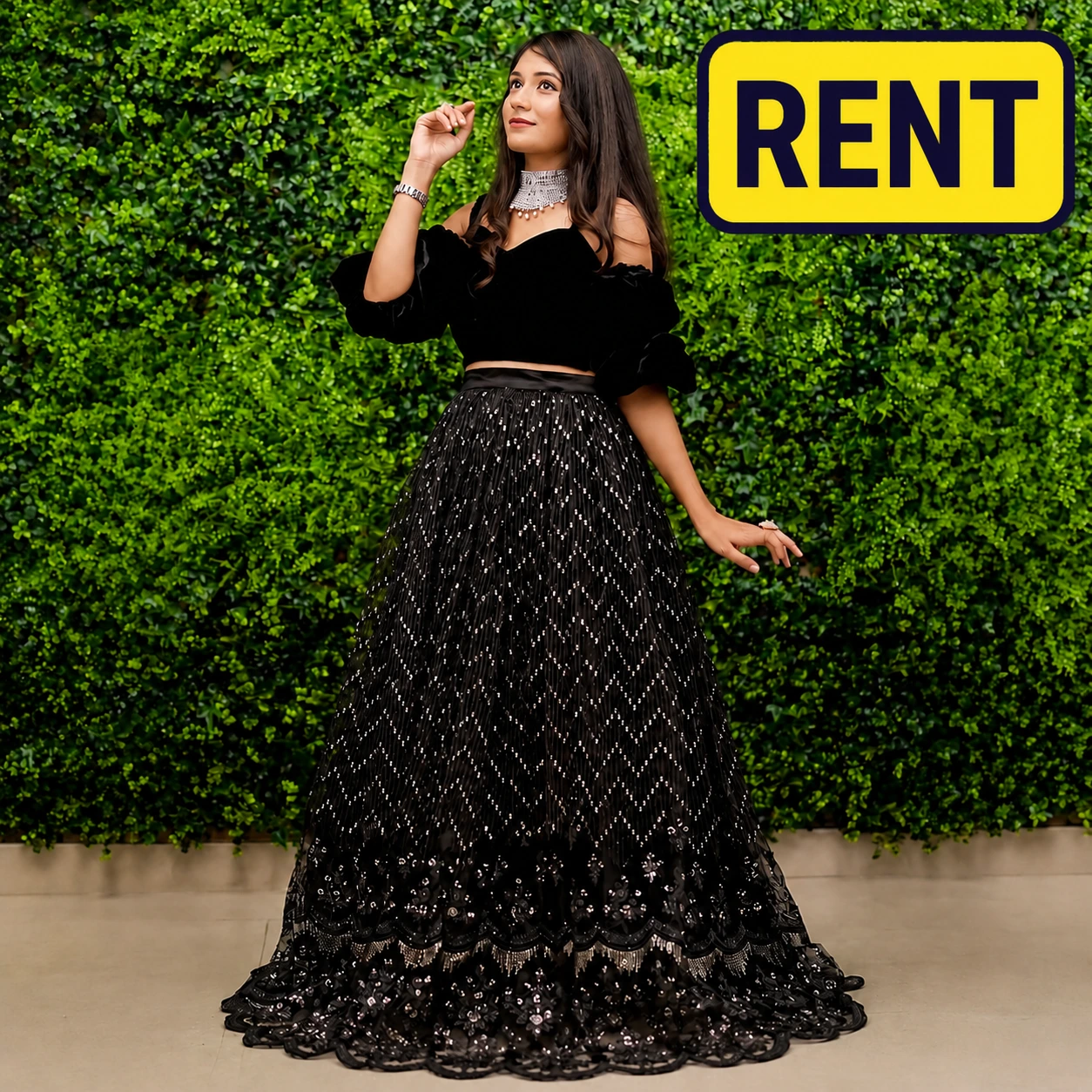 Black Designer Lehenga