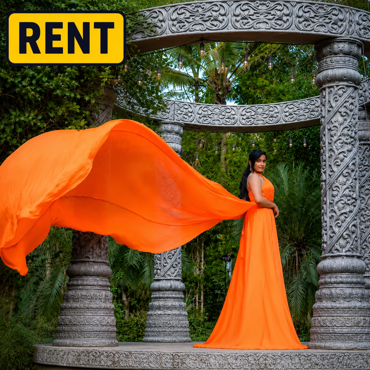 Orange Tail Gown