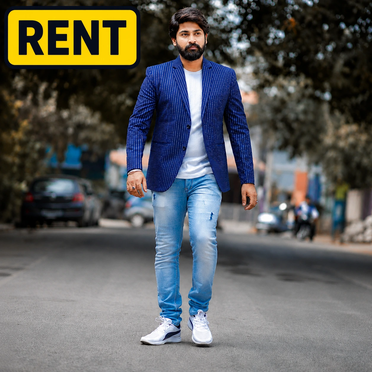 Mens Blue Blazer Rental Outfit