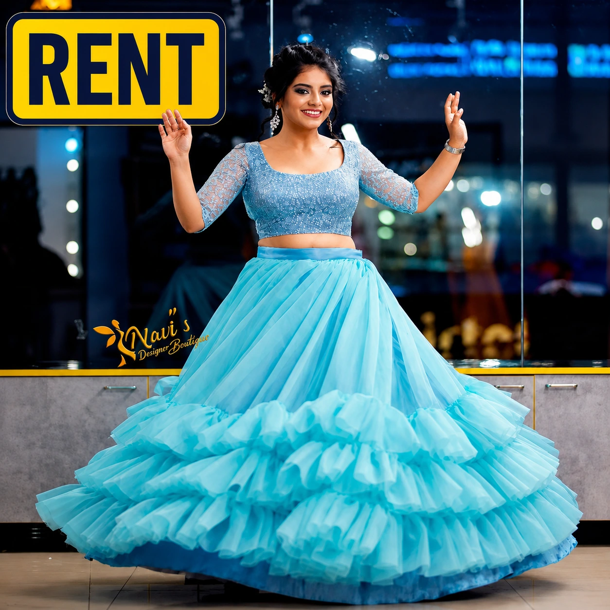 Sky Blue Party Gown