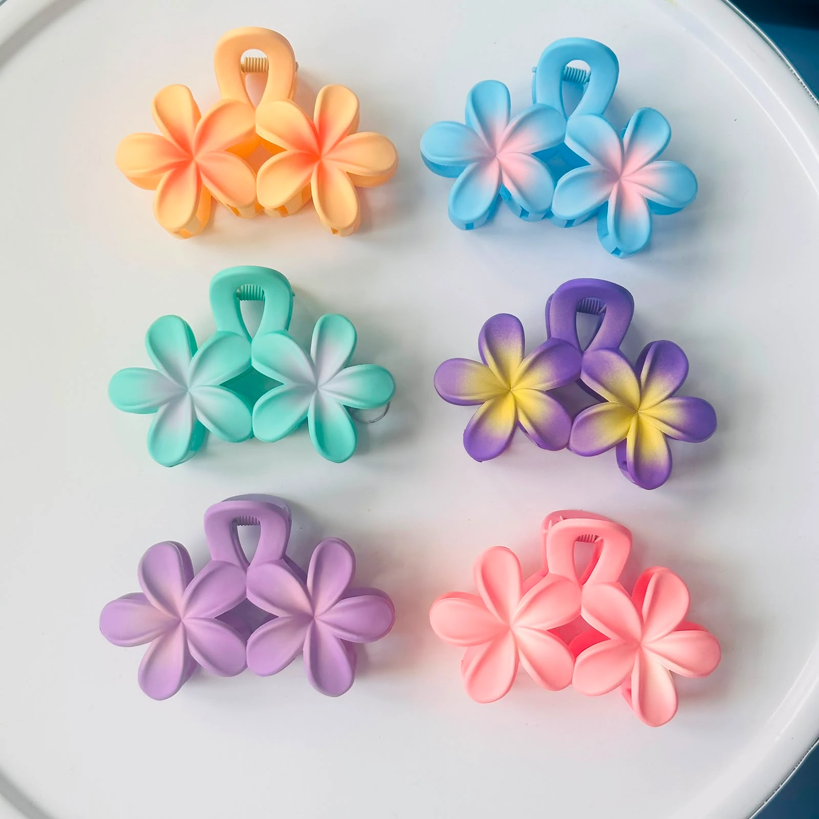 Twin Flower Hair Claw Clip
