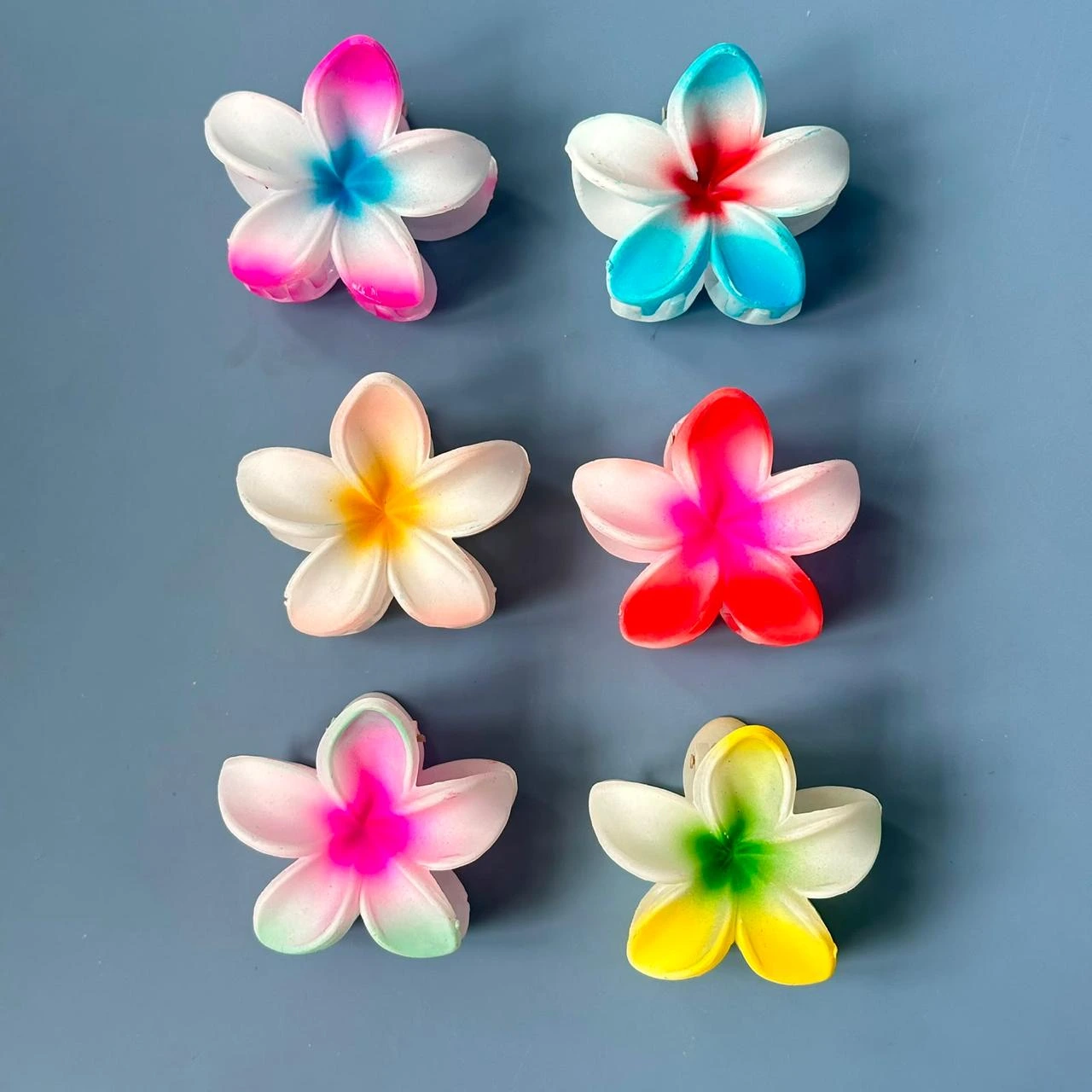 Multi-Color Plumeria Flower Hair Clutcher