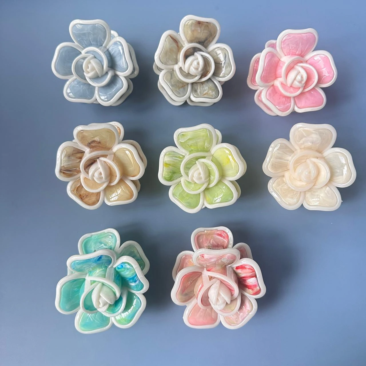Marble Rose Flower Hair Clutcher