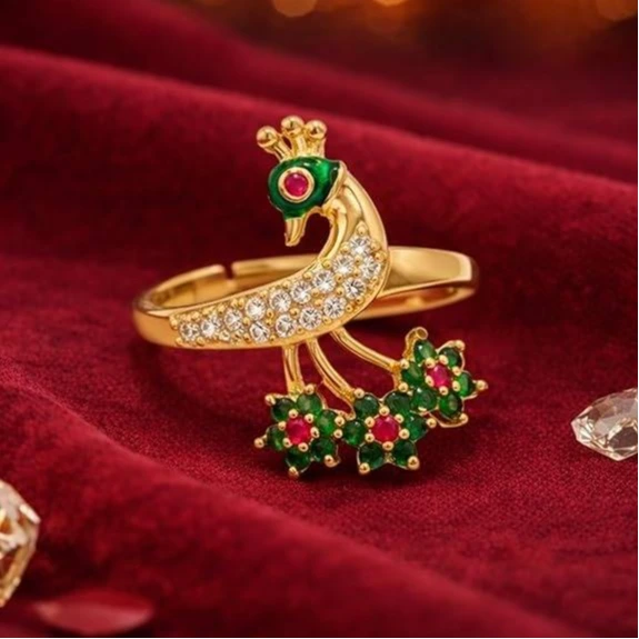 Peacock Adjustable Designer Ring
