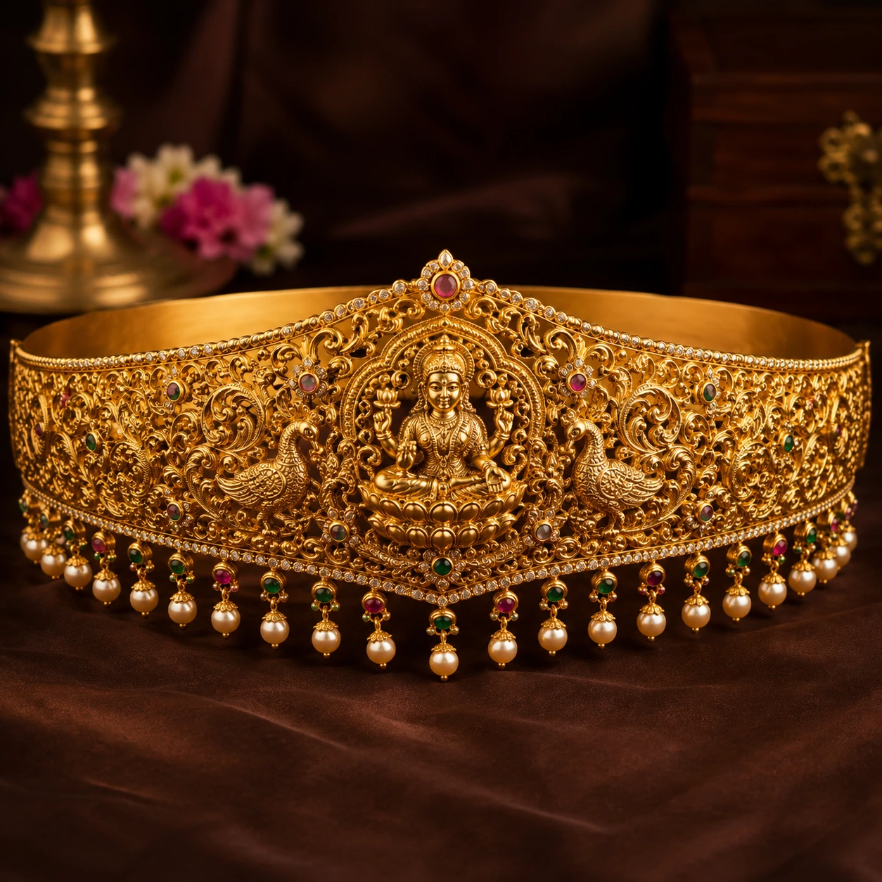 Lakshmi Temple Bridal Vaddanam (Waist Belt)
