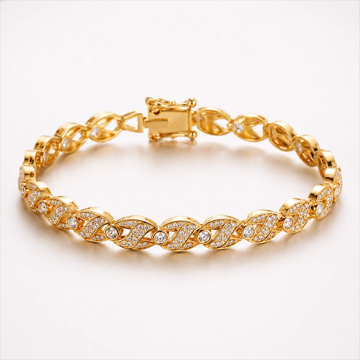 Elegant Infinity Crystal Gold Bracelet