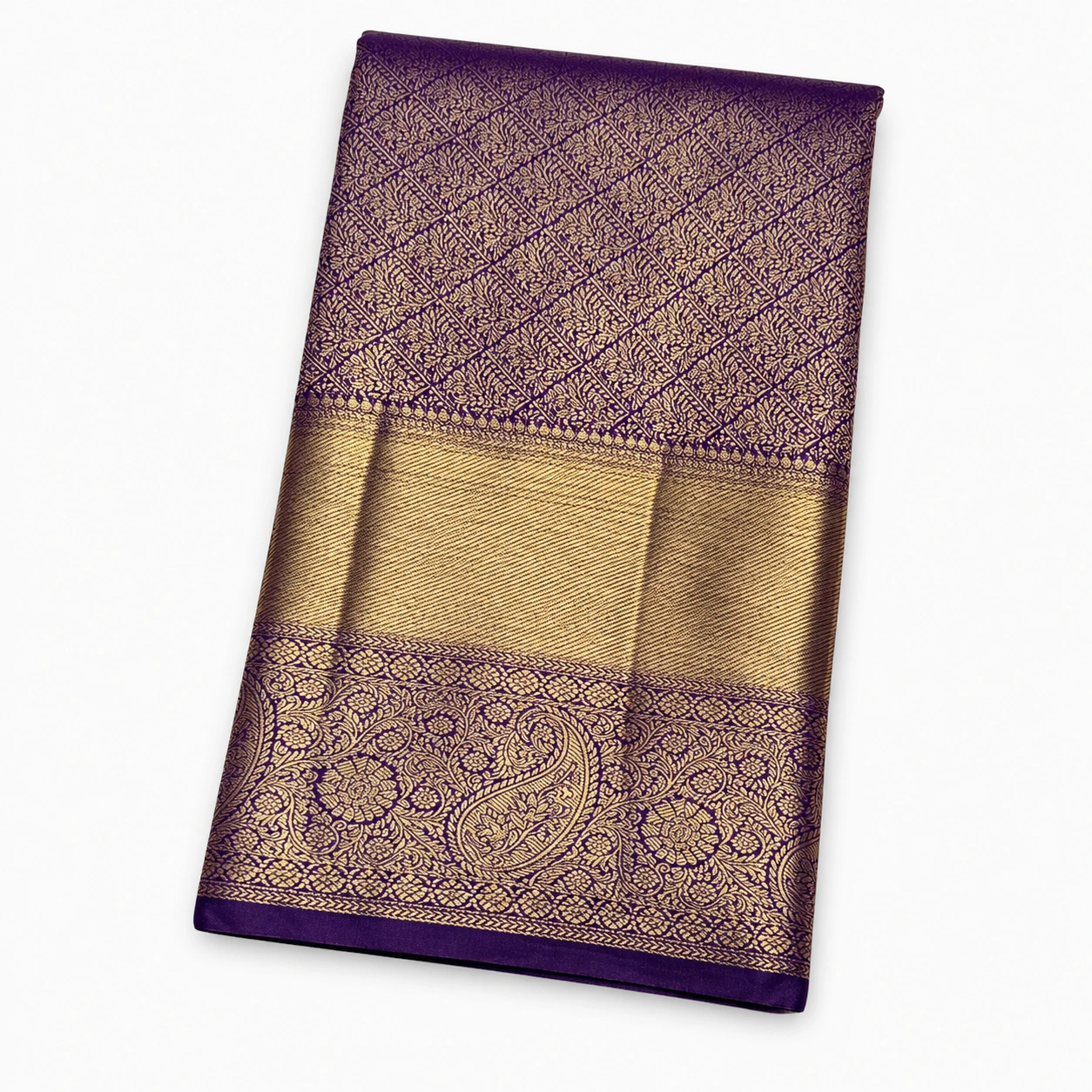 Premium Purple Gold Banarasi Silk Saree