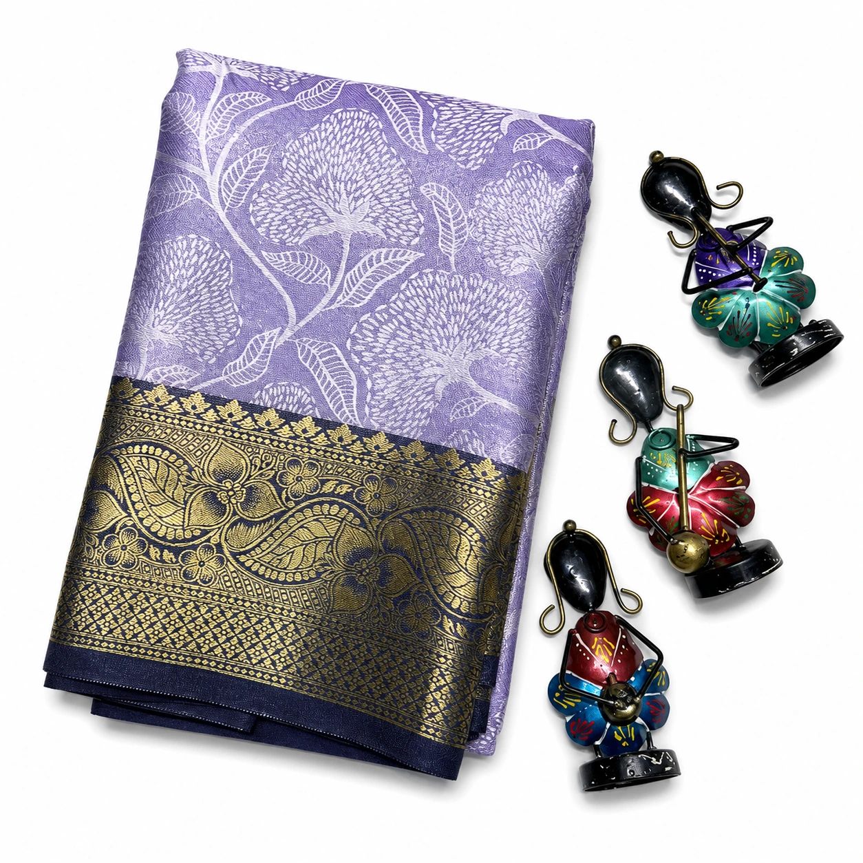 Premium Lavender Kanchivaram Tissue Silk Saree