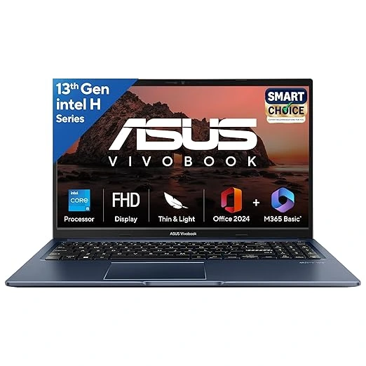 ASUS Vivobook 15, Smartchoice,Intel Core i5 13th Gen 13420H,16GB RAM, 512GB SSD, FHD 15.6&amp;amp;amp;amp;quot;,Windows 11, Office Home 2024, Quiet Blue, 1.70 kg, X1502VA-BQ836WS,Intel UHD iGPU, M365 Basic (1Year)* Laptop