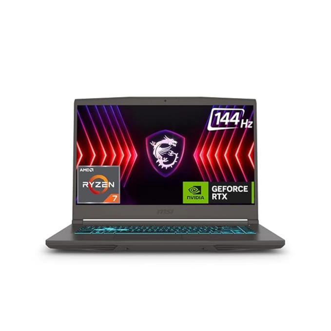 MSI Thin A15, AMD 7th Gen. Ryzen 7 7735HS, 40CM FHD 144Hz Gaming Laptop (16GB/1TB NVMe SSD/Windows 11 Home/NVIDIA GeForce RTX 3050, GDDR6 4GB/Cosmos Gray/1.8Kg) B7UC-103IN