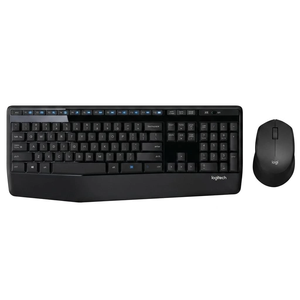 Logitech MK345 Wireless Combo Full-Sized Keyboard with Palm Rest and Comfortable Right-Handed Mouse, 2.4 GHz Wireless USB Receiver, Compatible with PC, Laptop - Black