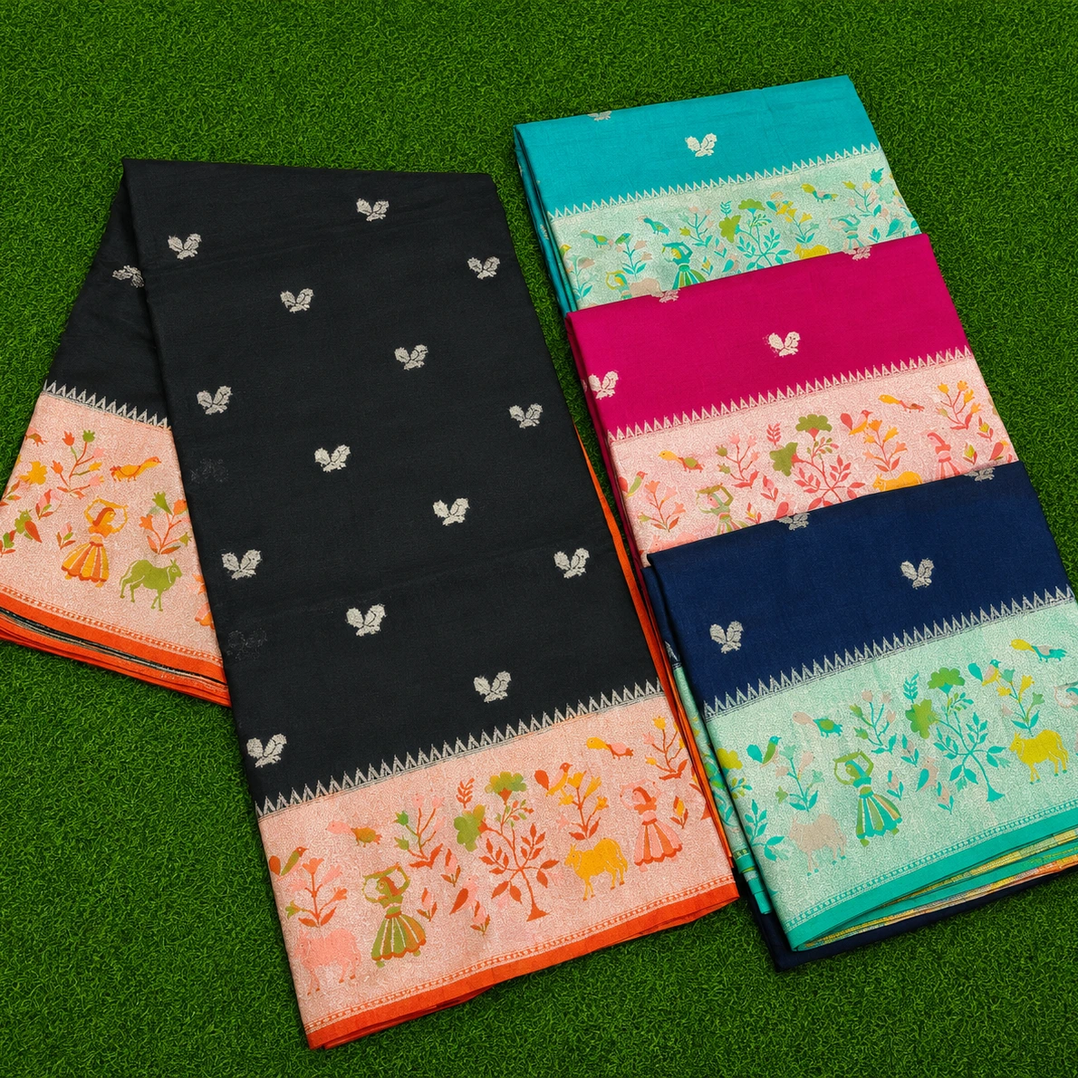 Paithani Style Fancy Saree with Peacock Border