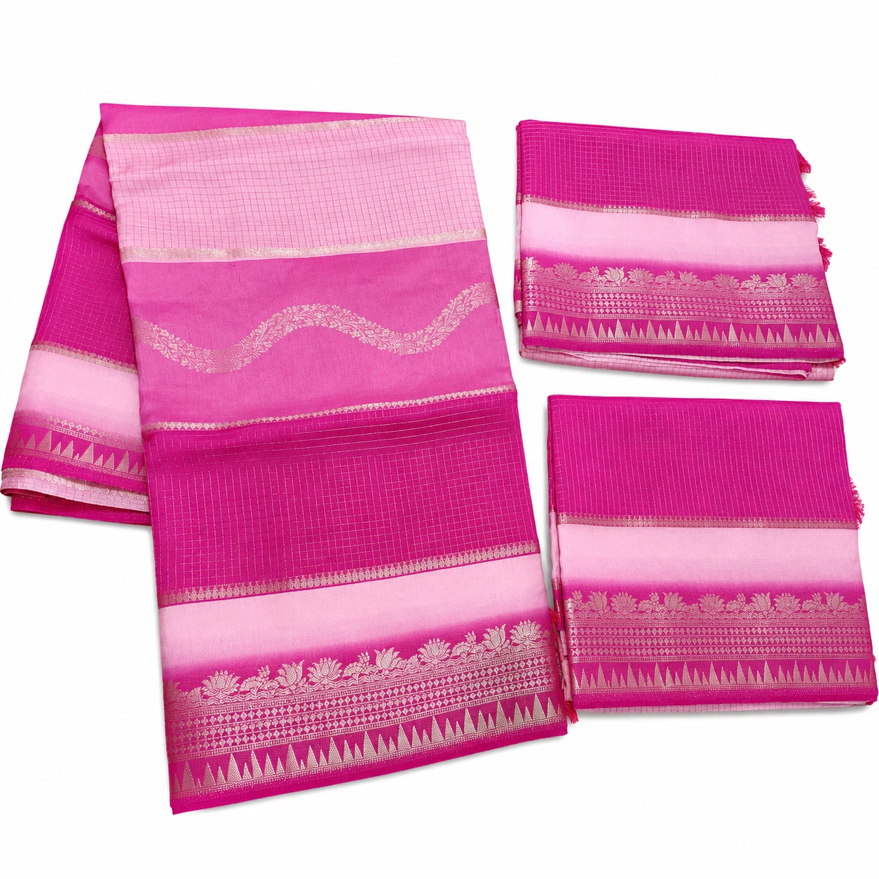 Pink Kanchi Border Fancy Saree