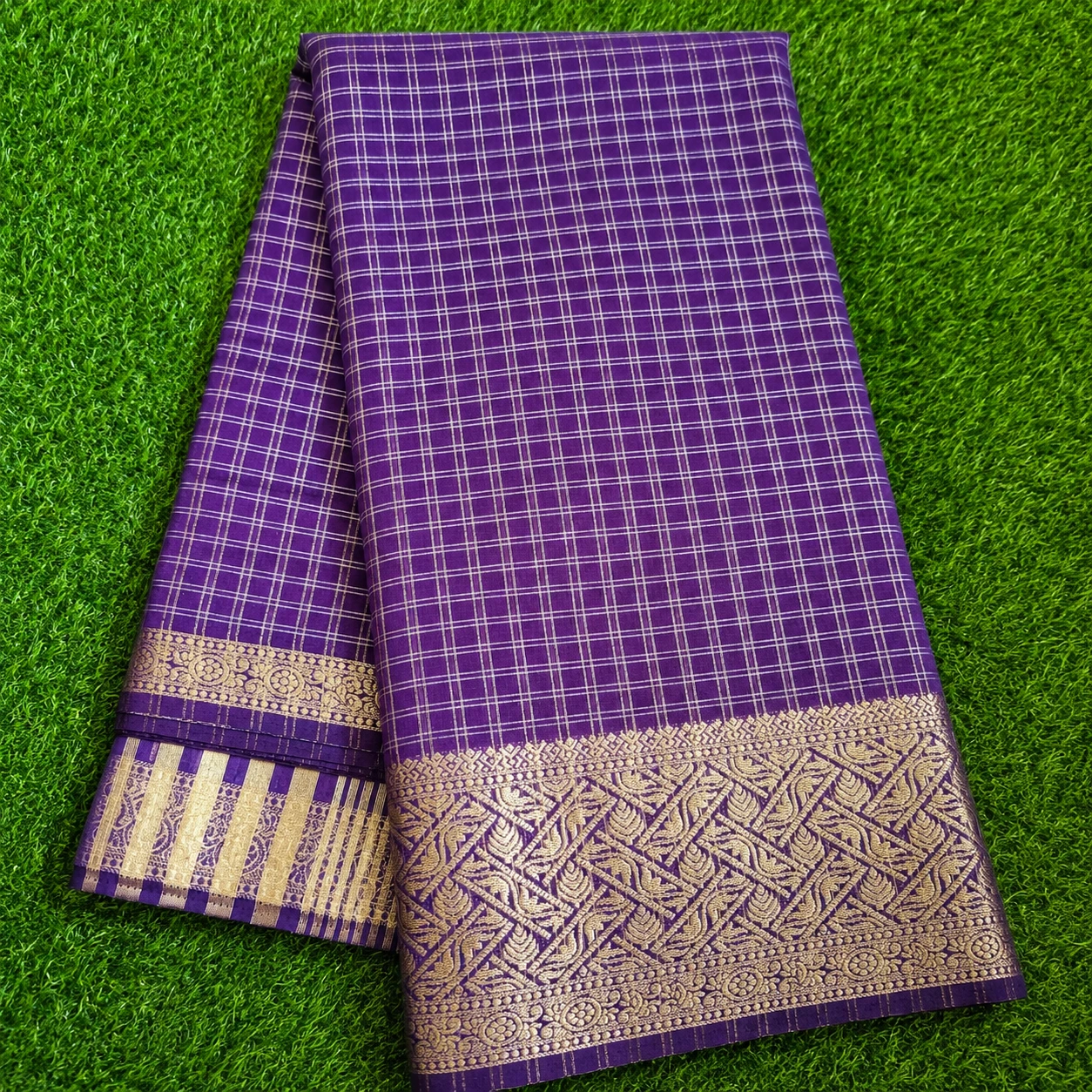Fancy checks saree