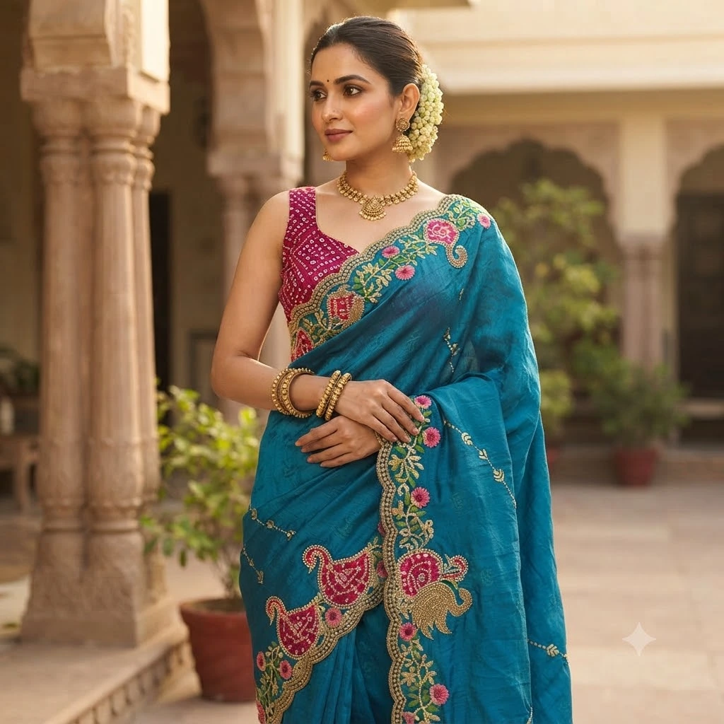 Designer Space Silk Saree SV020