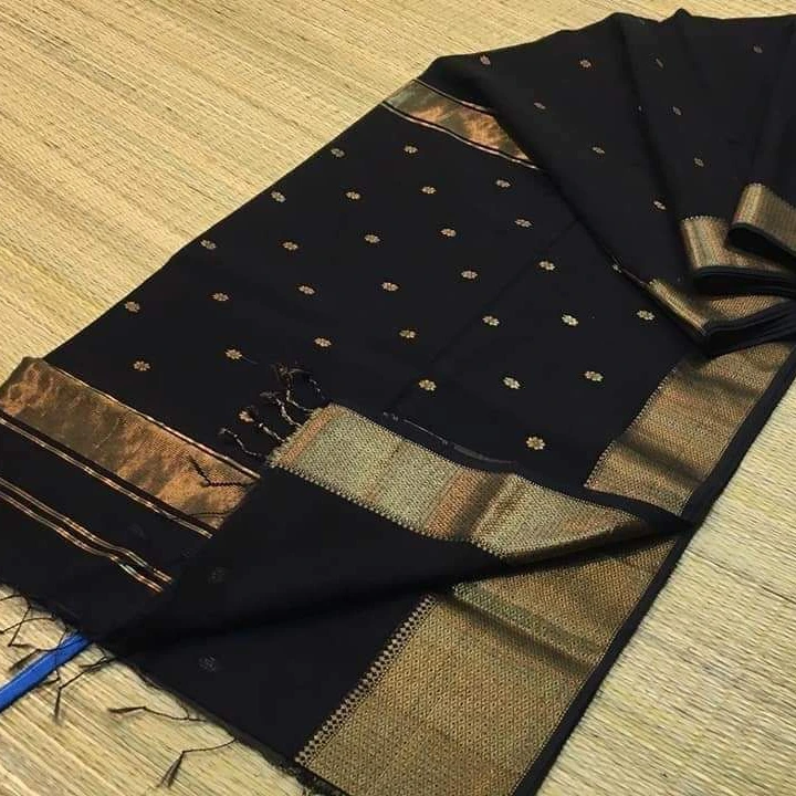 Classic Black Gold Butta Chanderi Pattu Saree