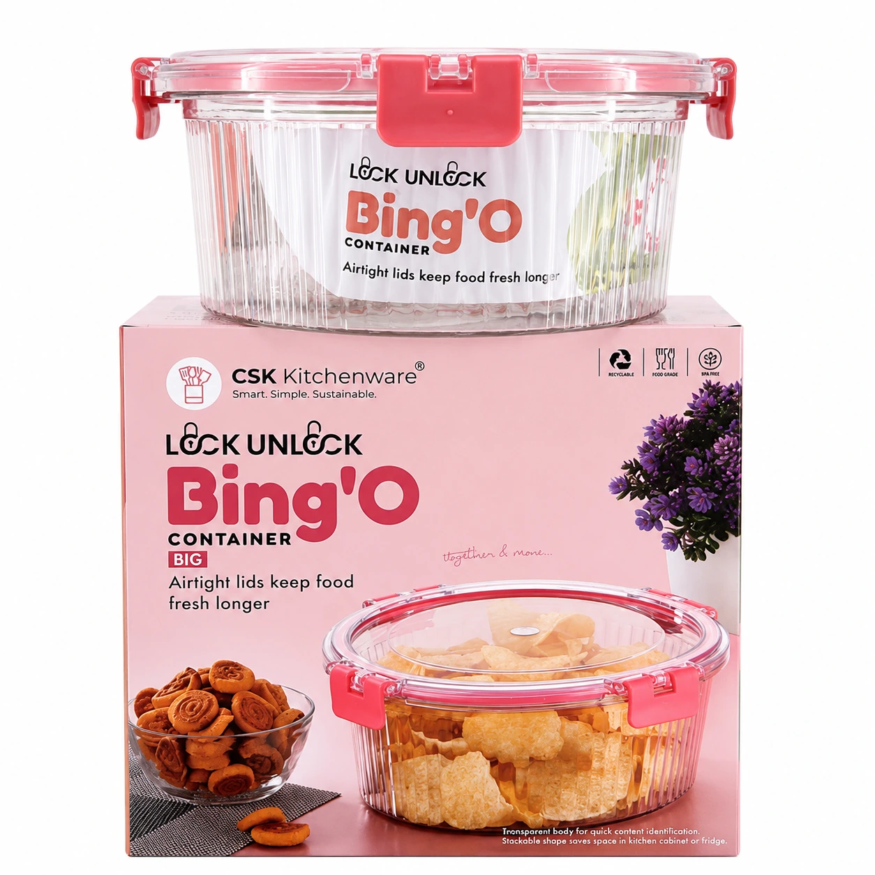 CSK Bing’O Lock &amp;amp;amp;amp;amp;amp;amp;amp; Unlock Airtight Container – Big