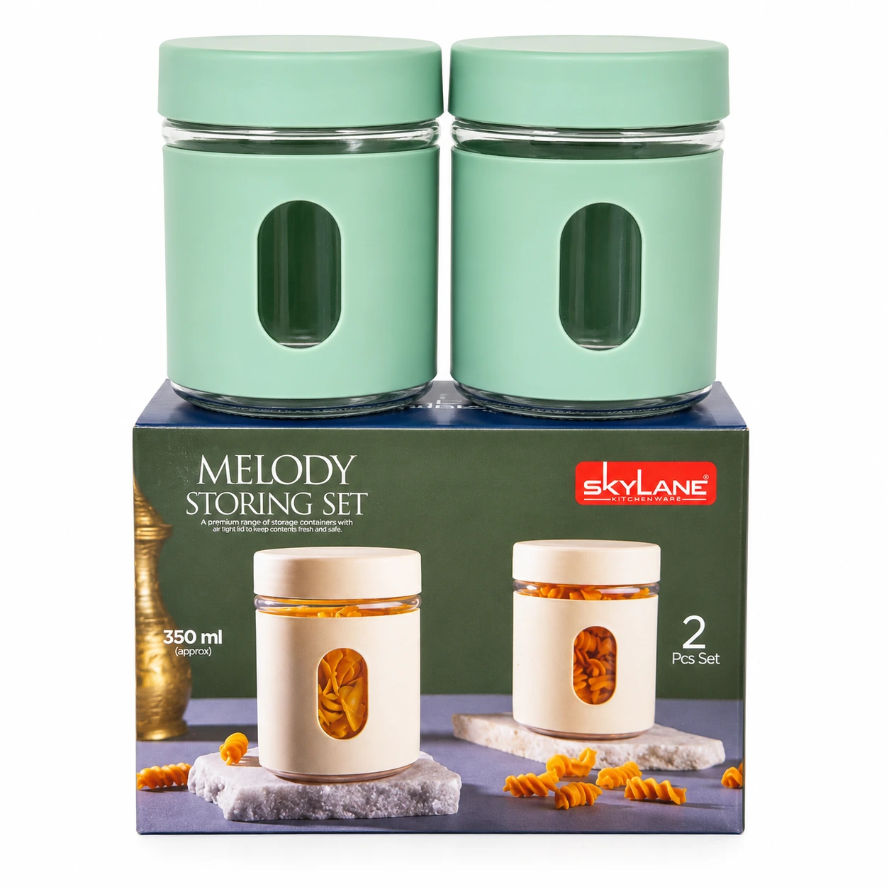 SkyLane Melody Small Storage Container Set – 2 Pieces, 350 ml Each