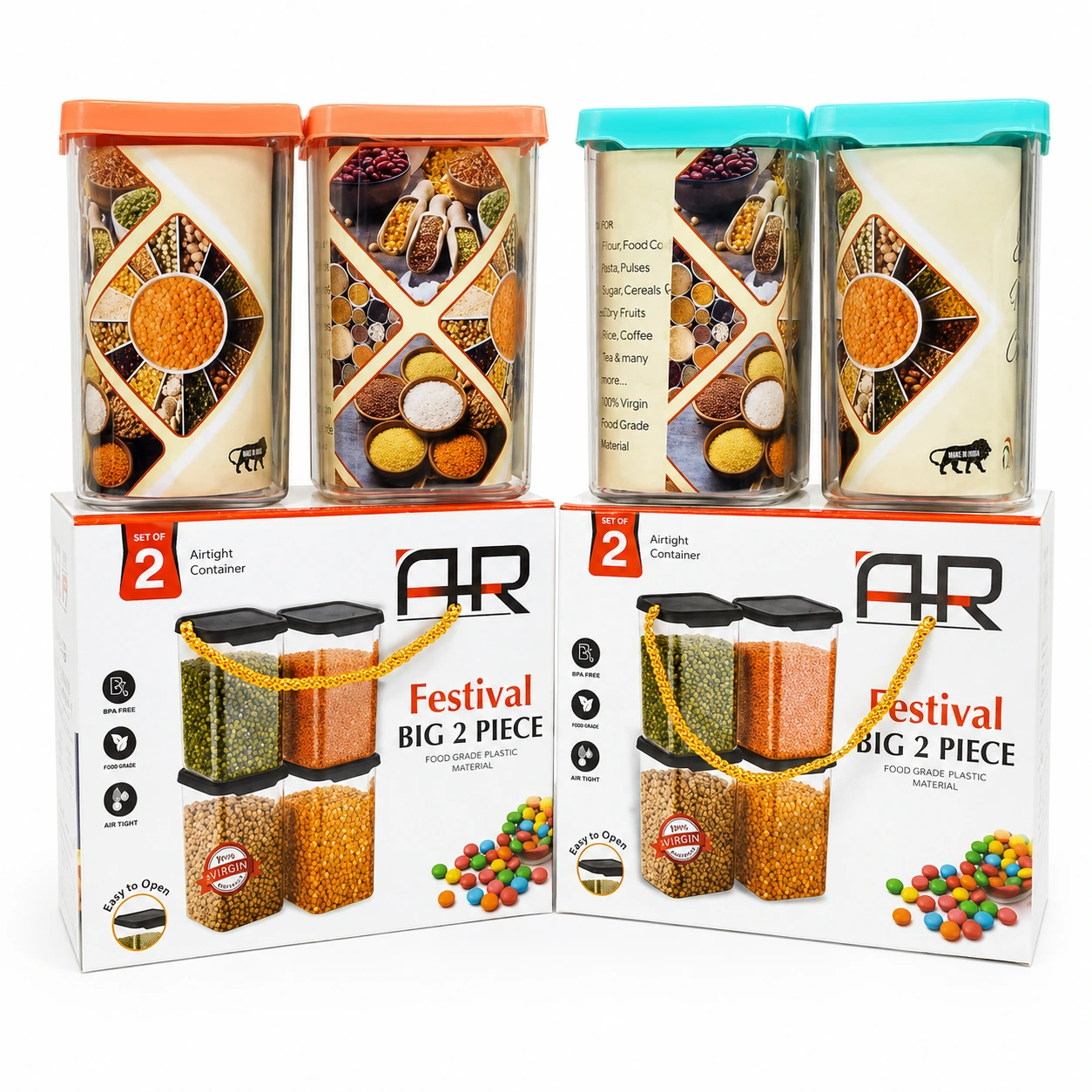 Festival Big 2-Piece Airtight Storage Con tainer Set (144pcs)