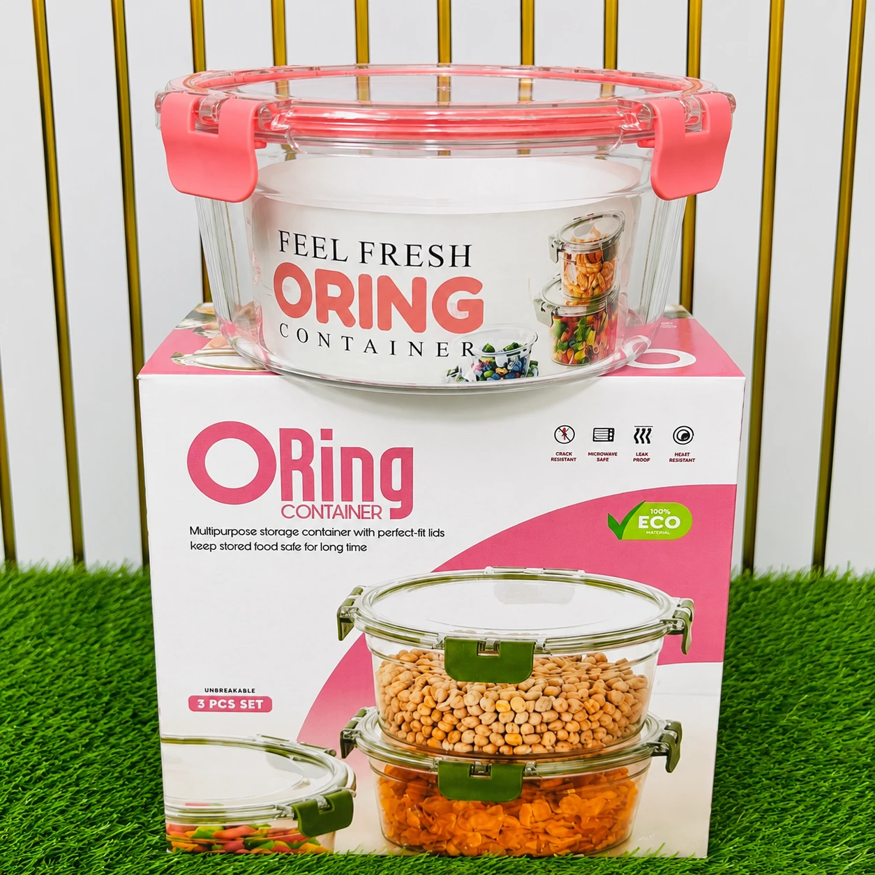 Oring Round Airtight Storage Container Set – 3 Pieces