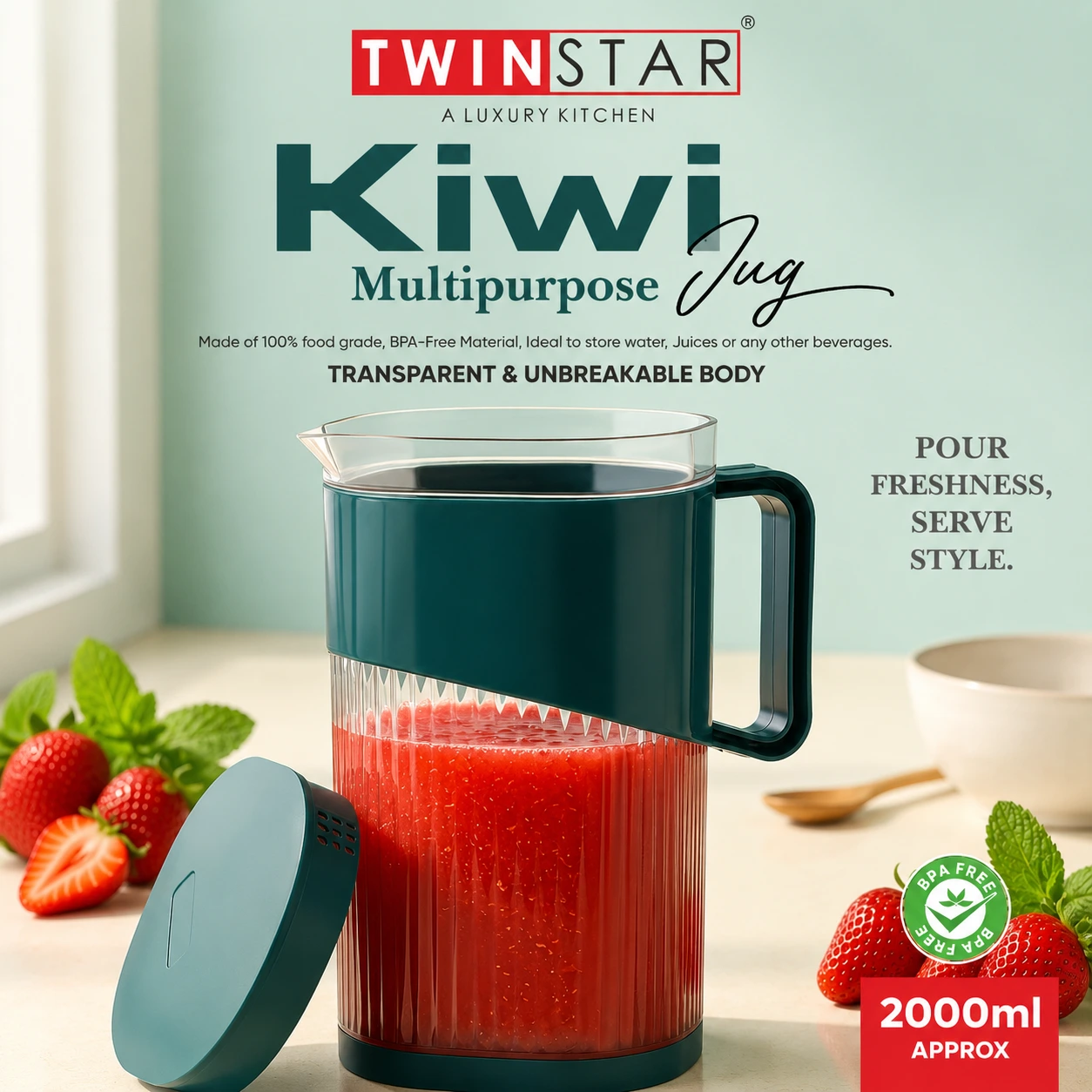 TwinStar Kiwi Multipurpose Jug – 2000 ml