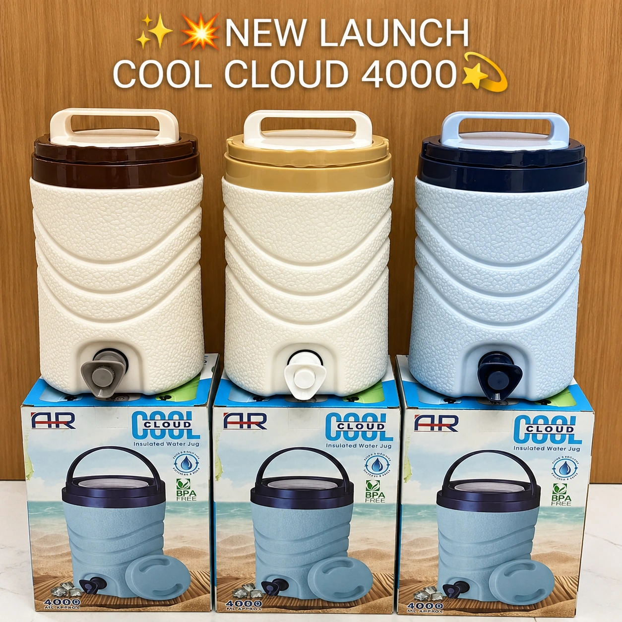 Cool Cloud Insulated Water Jug – 4000 ml