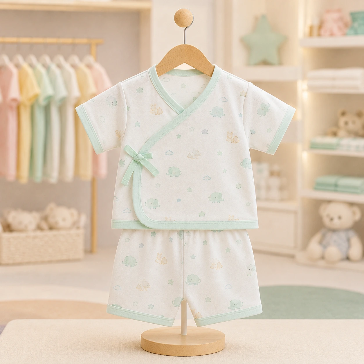 Pastel Animal Print Jabla with Shorts Set