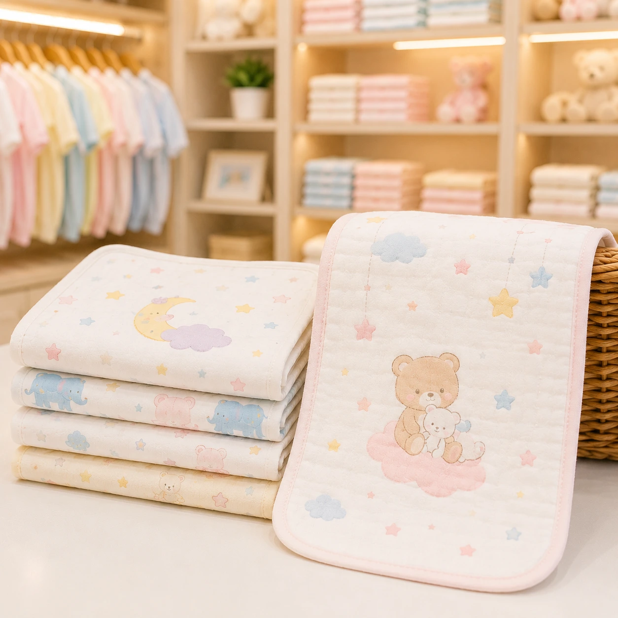 Soft Cotton Printed Baby Burp Cloth Set