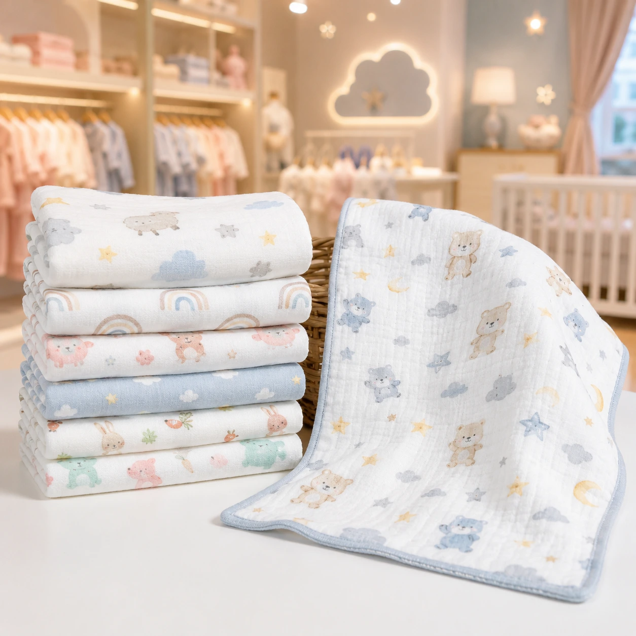 Soft Muslin Printed Baby Napkin Set