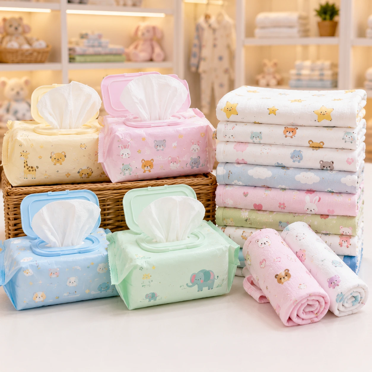 Soft Baby Wipes and Napkins Combo