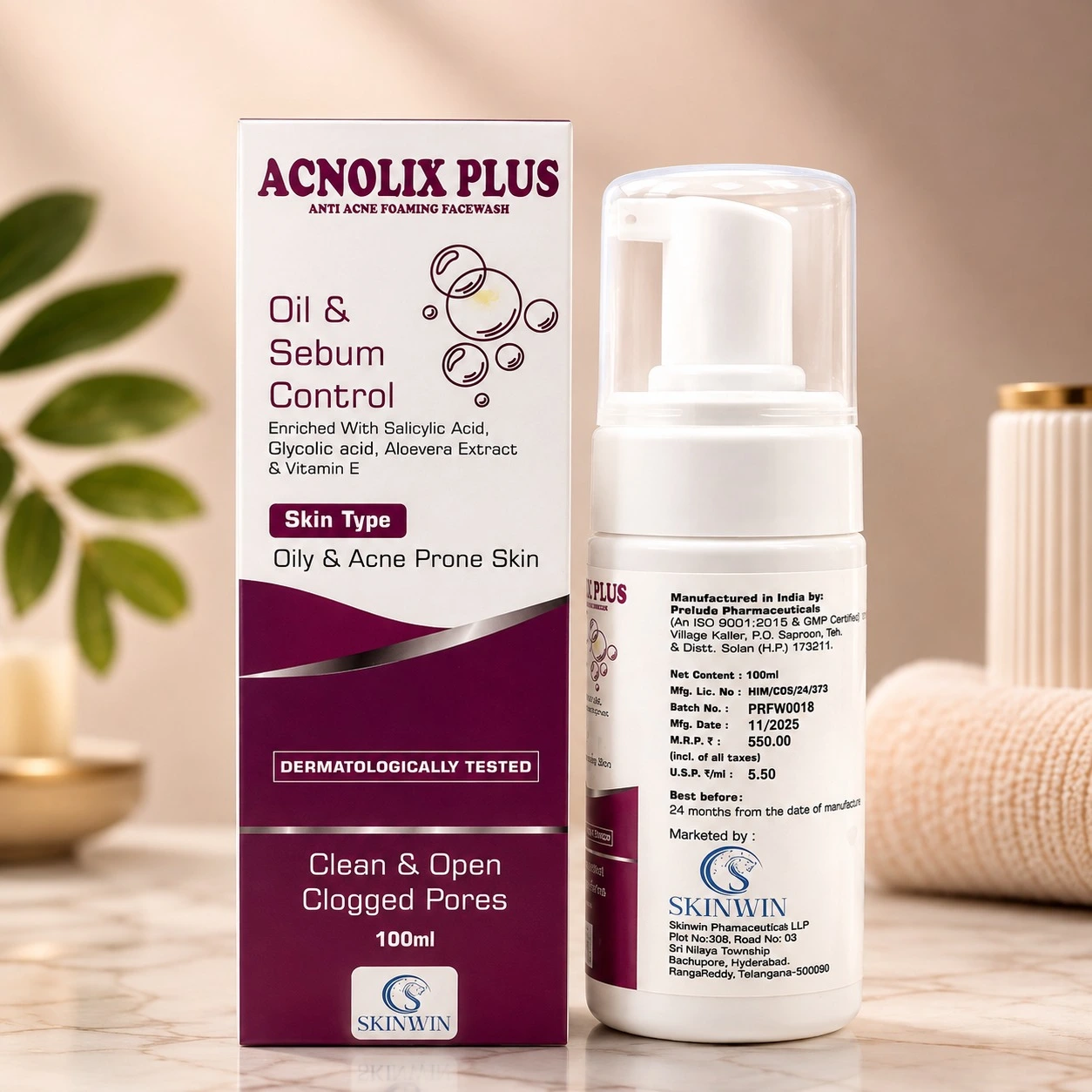 Acnolix Plus Anti Acne Foaming Facewash