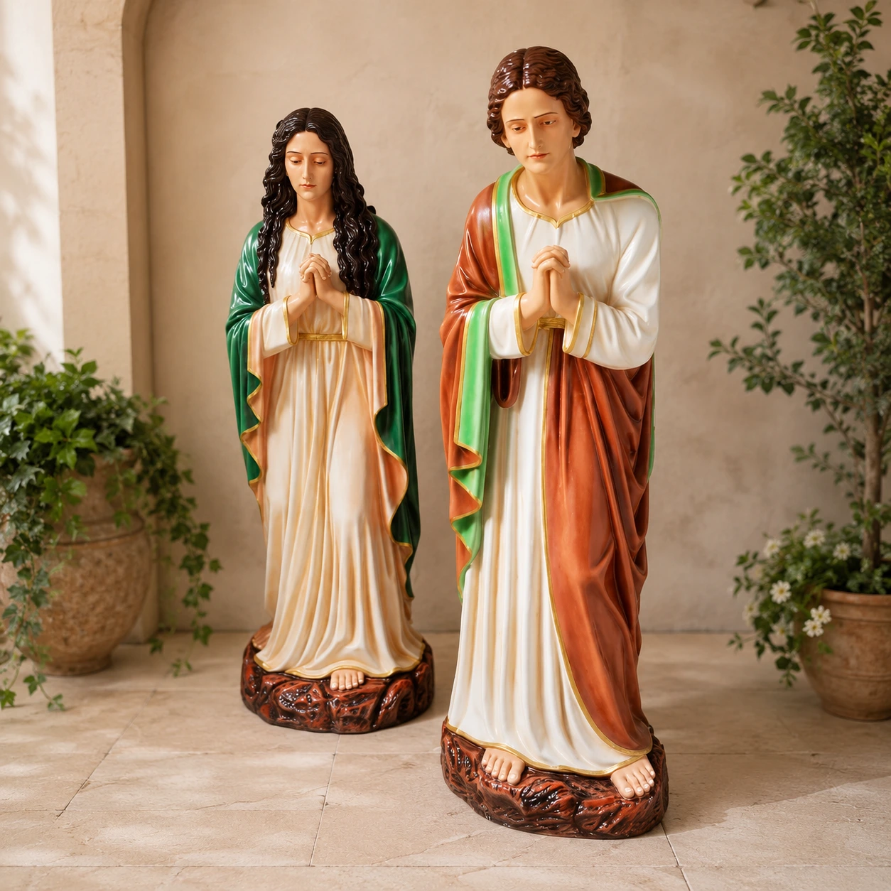 Praying Saints Statue Set