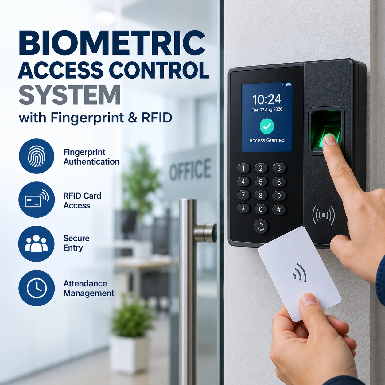 Biometric Access Control System with Fingerprint and RFID