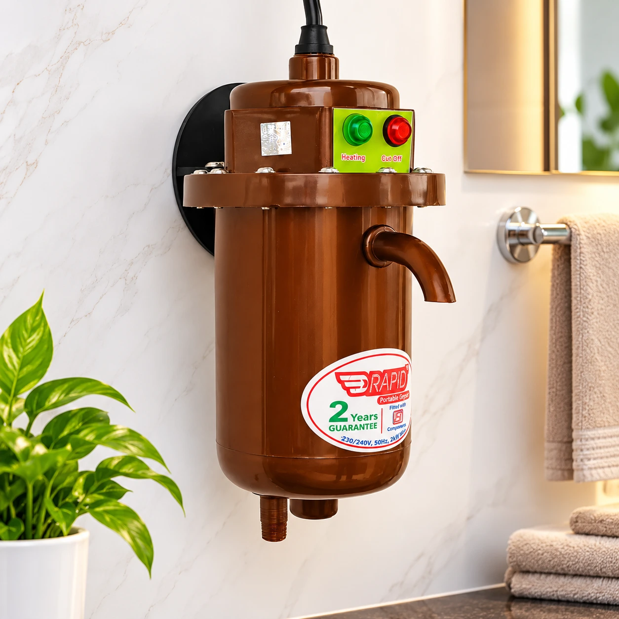 Rapid Portable Geyser – Brown Model